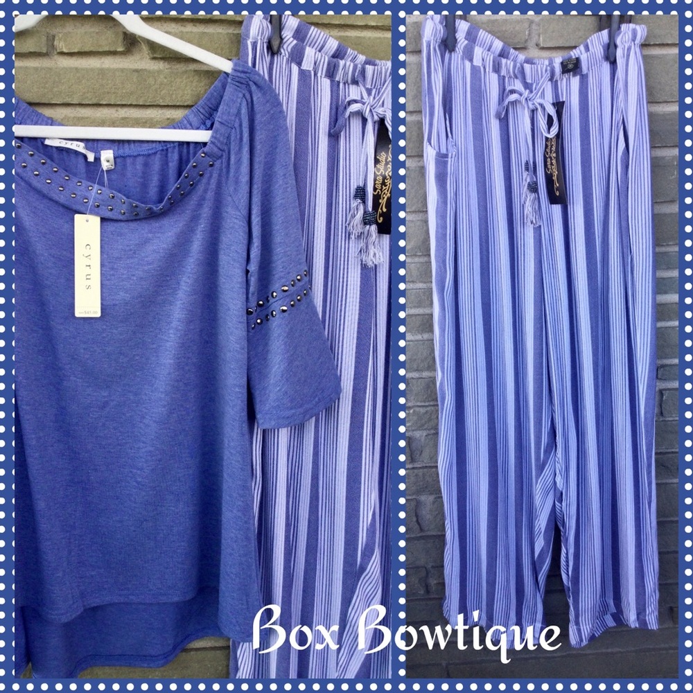 🆕 Boho Chic Stripe Wide-Leg Pants